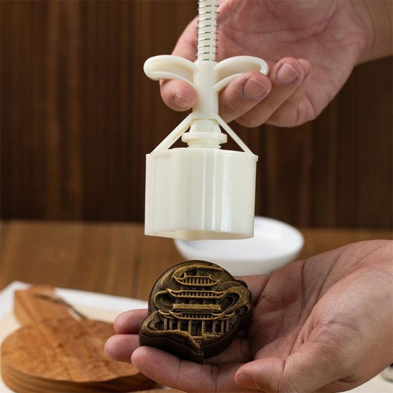 Moon Cakes Maker 75G Pattern Molds Safe Food Grade Component Hand Design