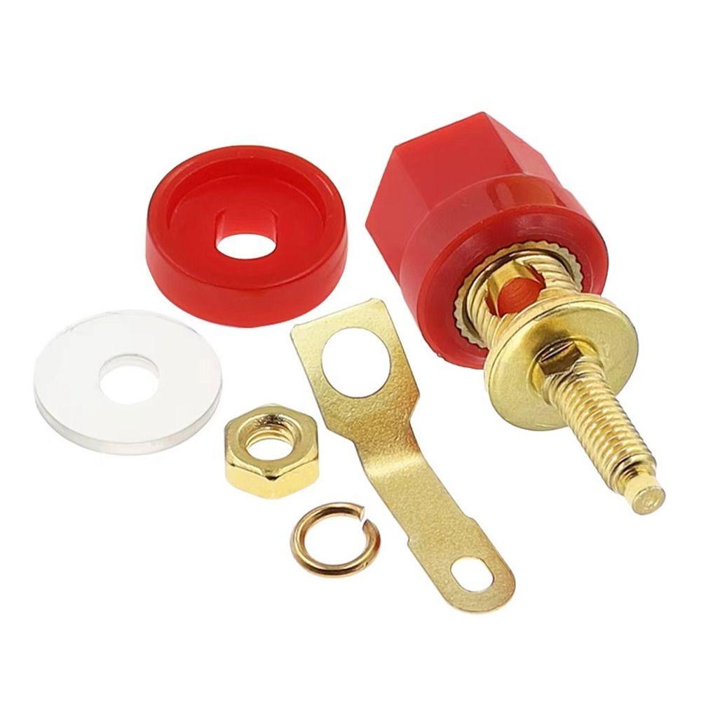 1Set Durable Gold Plated Speaker Binding Post 4mm Hex Head Banana Plug Socket Speaker Adapter Terminal Amplifier Video