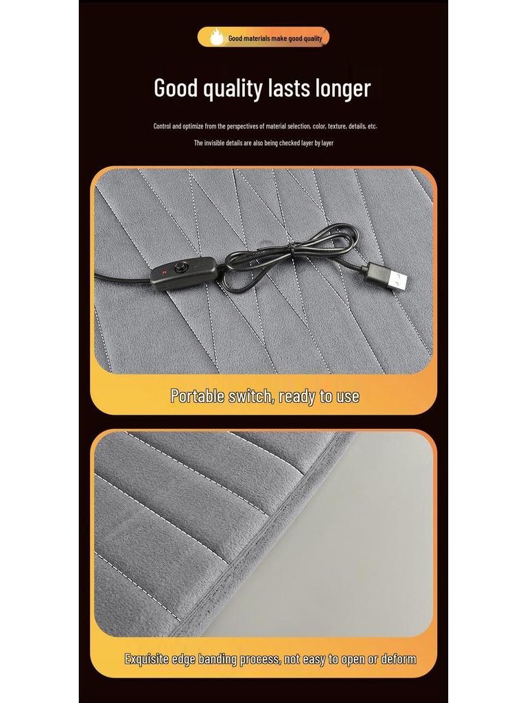 USB Electric Heated Car Seat Cushion - Warm Auto Seat Cover for Autumn/Winter