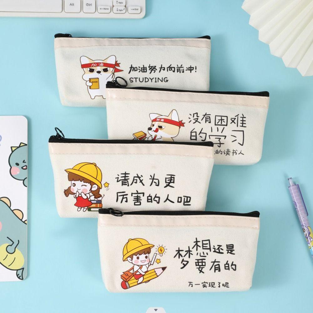 

Simplicity Pen Bag Ins Storage Bag Portable Canvas Pencil Case Student Pouch