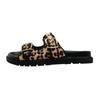 Leopard Metal Buckle Design Women Slippers Sexy Comfort Non Slip Slide Sandals 2025 Summer Platform Flip Flops