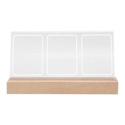 3 In 1 LED Light Photo Frame Wooden Base Clear Acrylic Instant Picture Frame 3 Inch Photo 3 Openings Tabletop Photo Display Rack