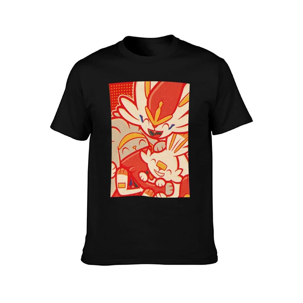 Cinderace Family T-Shirt Funny Shirt Cotton Graphic Shirts Anime Figures Mens Fashion