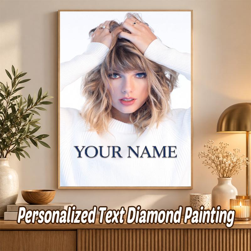 Taylor Swift Custom Name Text 5D Diamond Painting Kit DIY Full Drill Diamond Art Decoration