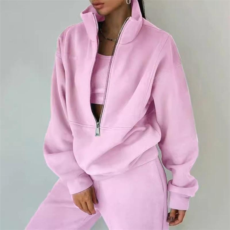 European And American Style New Women's Tops Long Sleeved Suits Fleece Sports And Leisure Style Simple And Comfortable