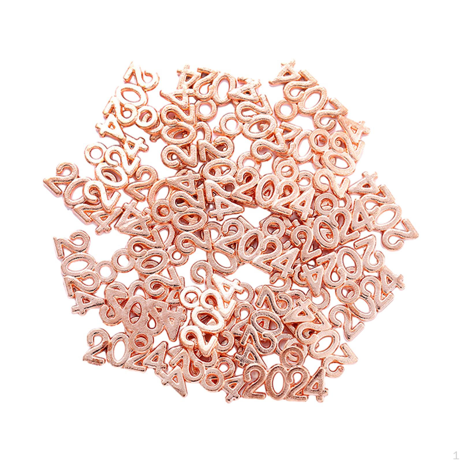 

100 шт. в упаковке год номер браслеты ожерелье держатель подвески антикварные ювелирные изделия Rose Golden