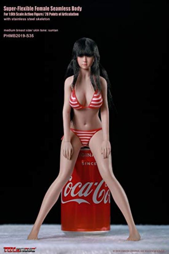 Scale Action Figure TBLeague Beautiful Girl with Suntan Head and Super Flexible Seamless Bikini Full Set [TOYBARJAPAN] 1/6 PHMB2019-S35 Skin, Body,