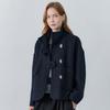 Wool Blend Drop Shoulder Stand Collar Cropped Jacket Cd01qj300on