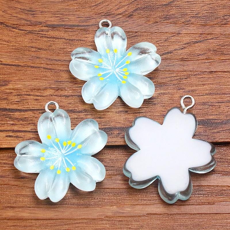 10Pcs 25X29mm DIY Resin Accessories Five-petal Flower Jewelry Accessories