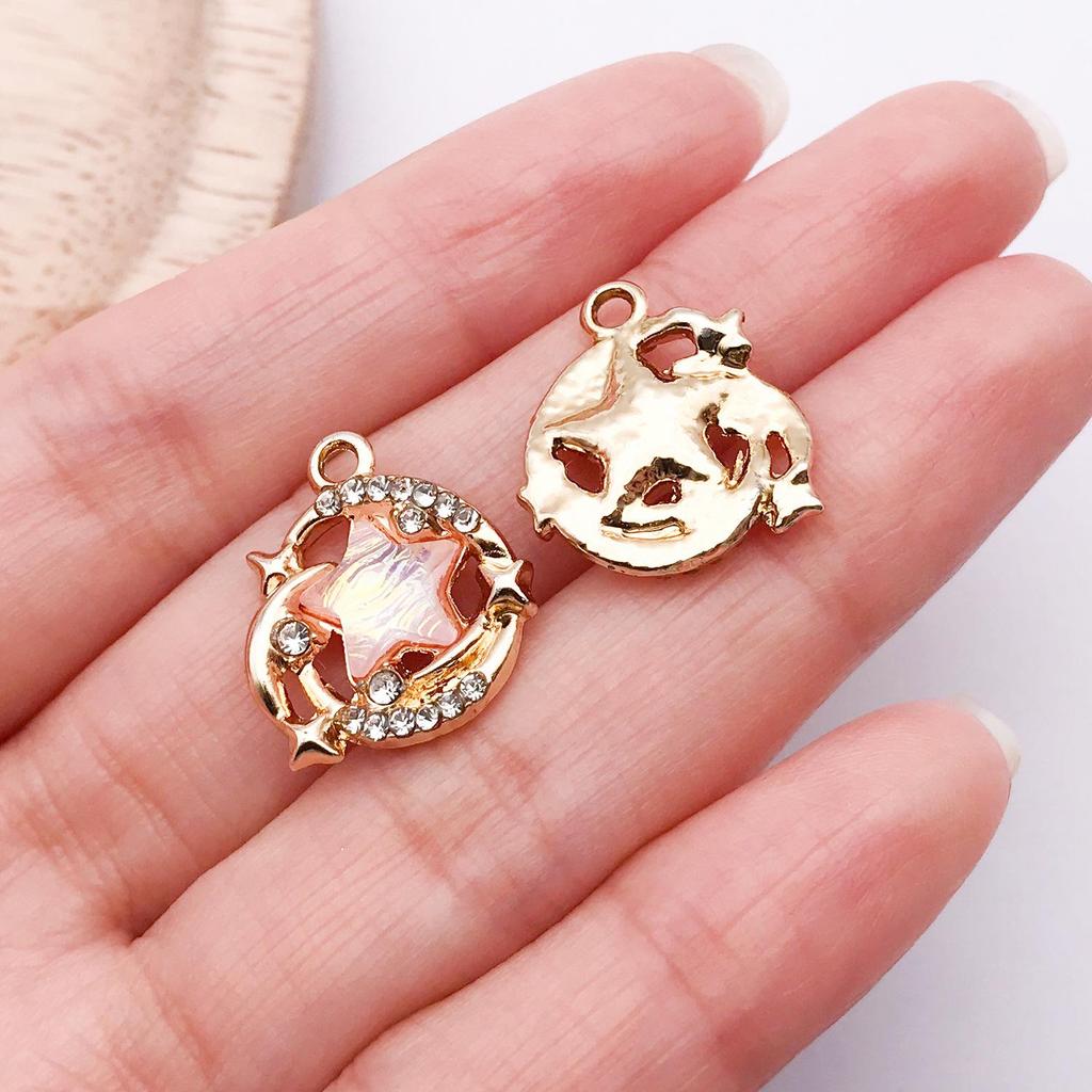 Star Moon Light Diamond Pendant Charm for DIY Jewelry Accessories
