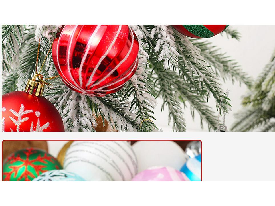 6CM Electroplated Irregular Painted Christmas Ball Ornaments Gift Box Set - Tree Hanging Decorations