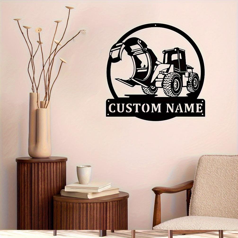 Heavy Equipment Metal Wall Art Personalized Excavator Sign Interior Ornament Festive Gift