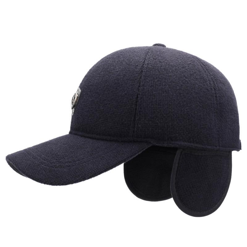Middle-Aged Autumn Winter Cap Men's Velvet Thick Cap Outdoor Ear Protection Cold-Proof Baseball Cap