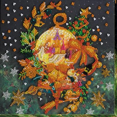 Midi Set for Embroidery with Beads On Natural Artistic Canvas Abris Art Winter Plot