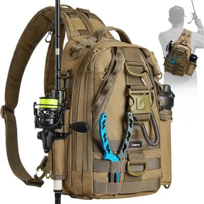 Wasserdichter Angelrucksack mit Rutenhalter und Ablage - Leichte Outdoor-Ausrüstungstasche