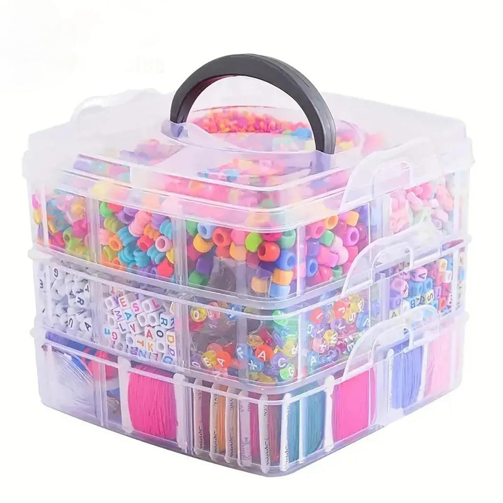 3 Layers Adjustable Storage Box, Jewelry Beads DIY Handmade Crafts Sewing Tools Stackable Sorting Box, Multifunctional Box,
