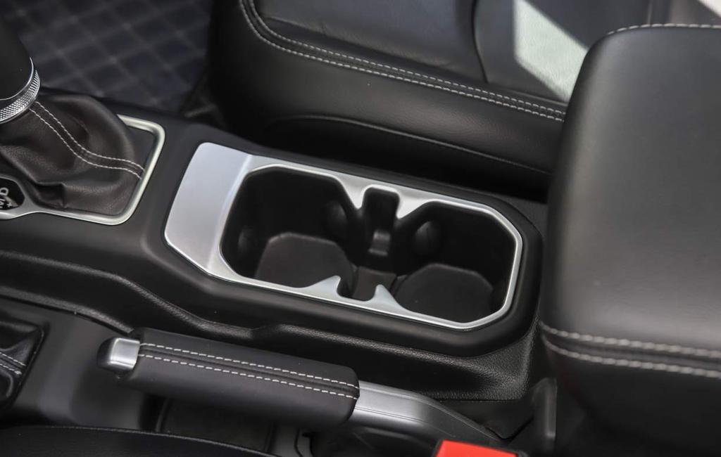 Compatible with Jeep Wrangler JL 2018+, Front Water Cup Trim Frame, Drink Holder Decorative Frame, JL Accessory, Stylish ABS Silver