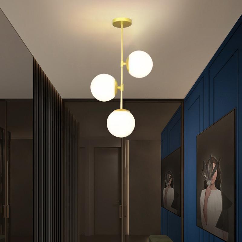 Nordic LED Glass Ceiling Light Multi Head Light For Cloakroom Balcony Halllway Entryway Living Room Home Decor Illumination