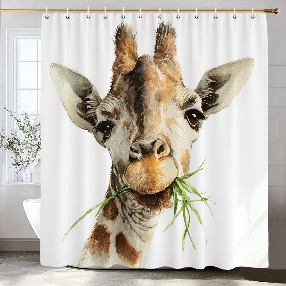 Leopards, Tigers, Wolves,Flower Animals Shower Curtain, Bathroom Shower Curtain, Waterproof Shower Curtain With Hooks