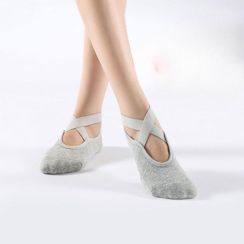 Calcetines Gruesos de Otoño para Yoga Pilates de Dedos Descubiertos para Danza Indoor Fitness Antideslizantes para Mujer