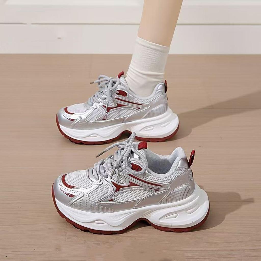 Ladies, Fashionable Casual Shoes, Outdoor, Fitness Sports Shoes, Thick Soled, Wear-resistant, Anti Slip Shoes, Road Running Shoes