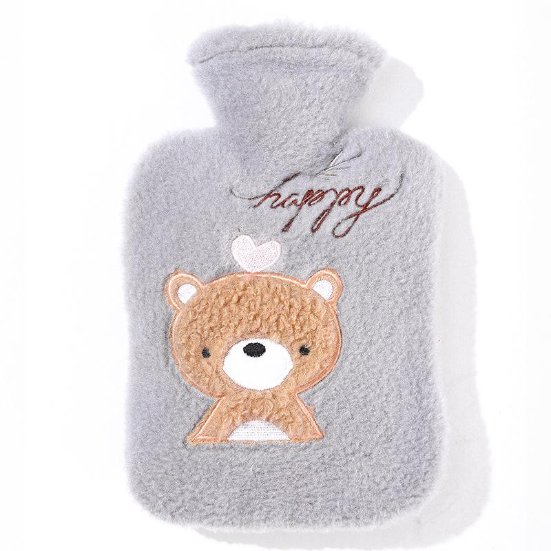 Large Cartoon Hand Warmer - Cute Flannel Cover, Plush Hot Water Bottle for Winter 500ml