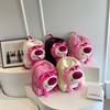 2023 New Canvas Large Capacity Double Shoulder Backpack Cartoon Trendy Cute Pink Girl Bag Tide