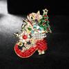 Women Delicate Christmas Style Diamond Shoes Brooch Perfect Wear Decoration