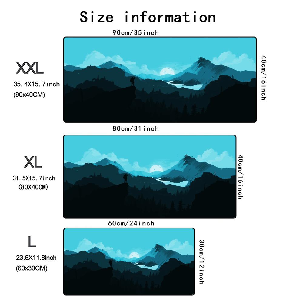 Firewatch Mouse Pad XXL Rubber Deep Forest Large Mousepad Gamer NonSlip Art Desk Mat Computer Laptop Pads Xcm Keyboard Mats