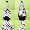 Polka dot sleeve made in navy M 8(eight) shirt, 3/4 shirt, cotton, Japan, blue, B,