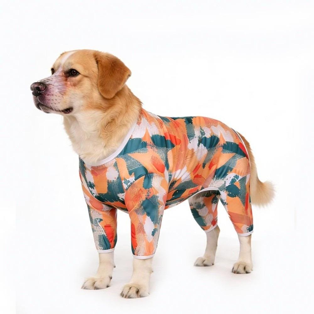Cartoon Print Dog Sunscreen Clothes Ultra-thin Breathable Cooling Dog Clothing Dog Jumpsuit  Travel 3XL оранжевый