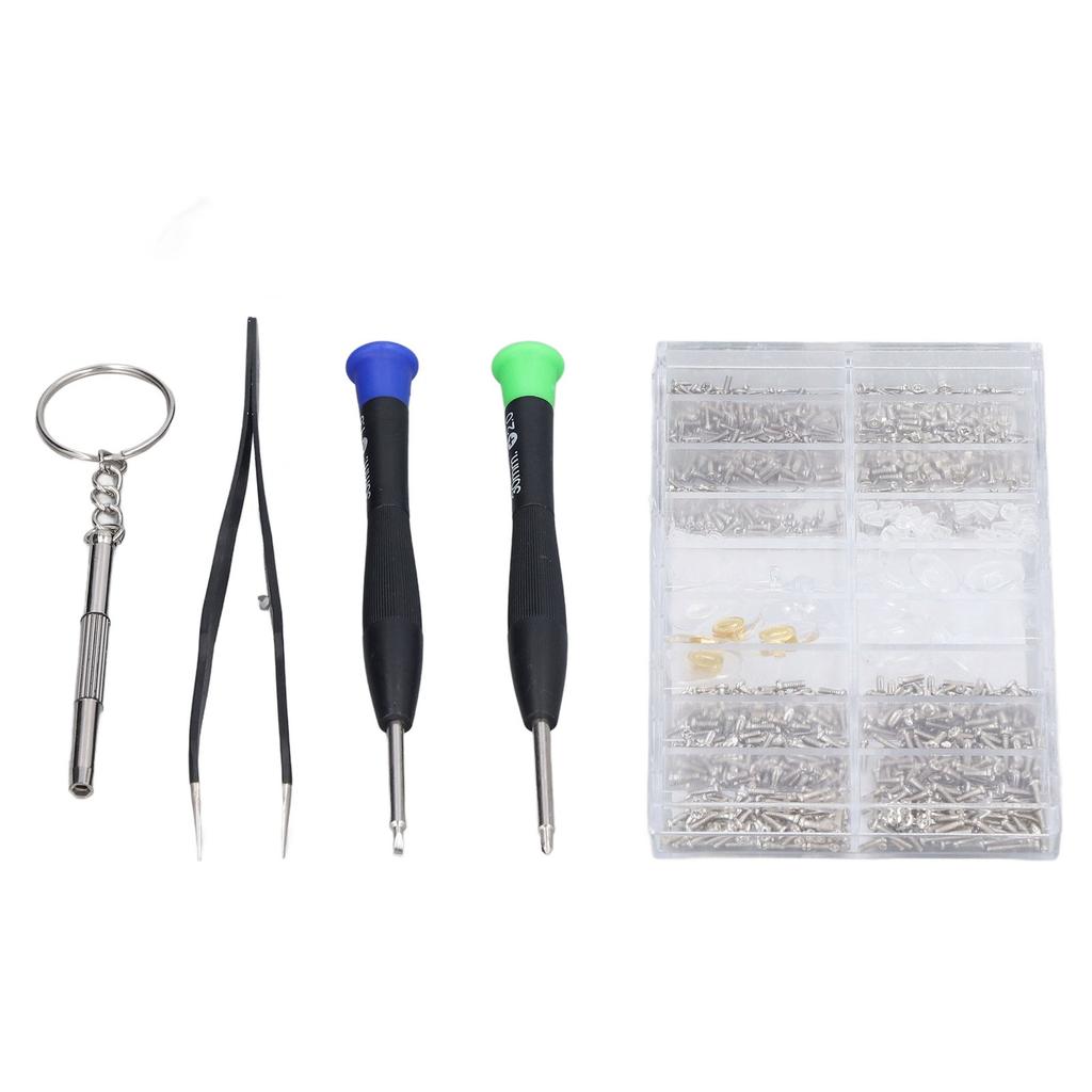 Brillenreparaturset Winzige Edelstahl-Sonnenbrillenschrauben Reparaturset mit Schraubendreher Pinzette für