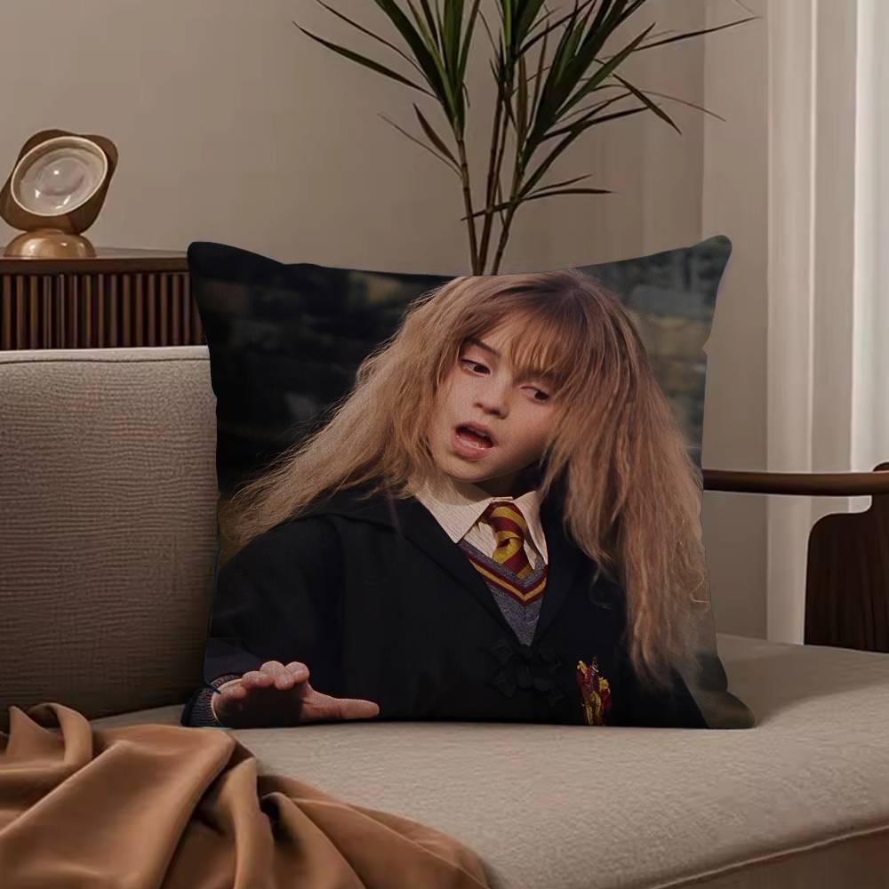 Hot Actor E-Emma Watson Pillow Case Anti-dustmite Pillowcase Invisible Zipper Silky Short Plush Sofa Cushion Cover