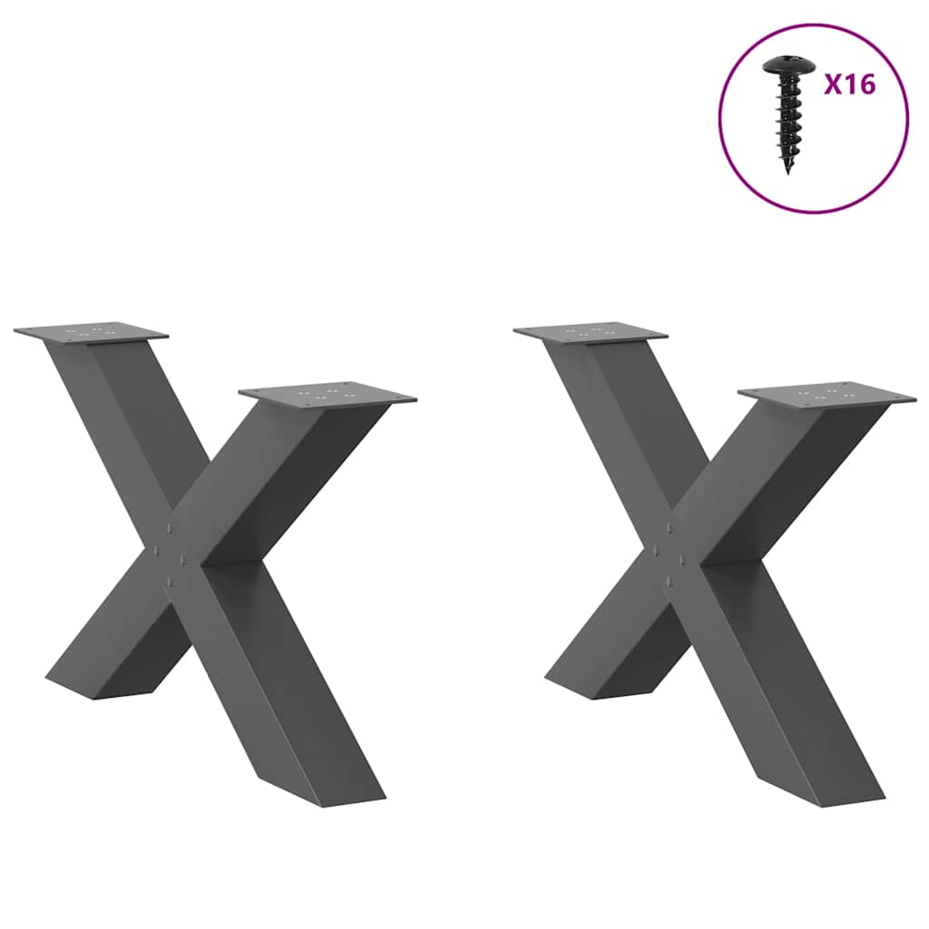 Vidaxl X-Shaped Coffee Table Legs 2 Pcs. Anthracite