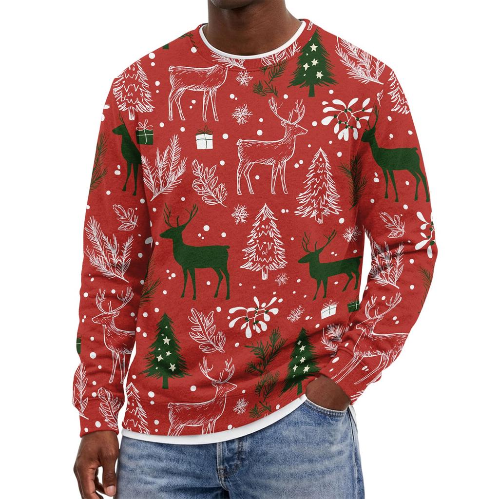 Men's Christmas Neck Pullover Sweatshirt