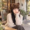 Soft Fabric Cat Ears Hat Solid Color Octagonal Hat Vintage Newsboy Cap  Autumn Winter