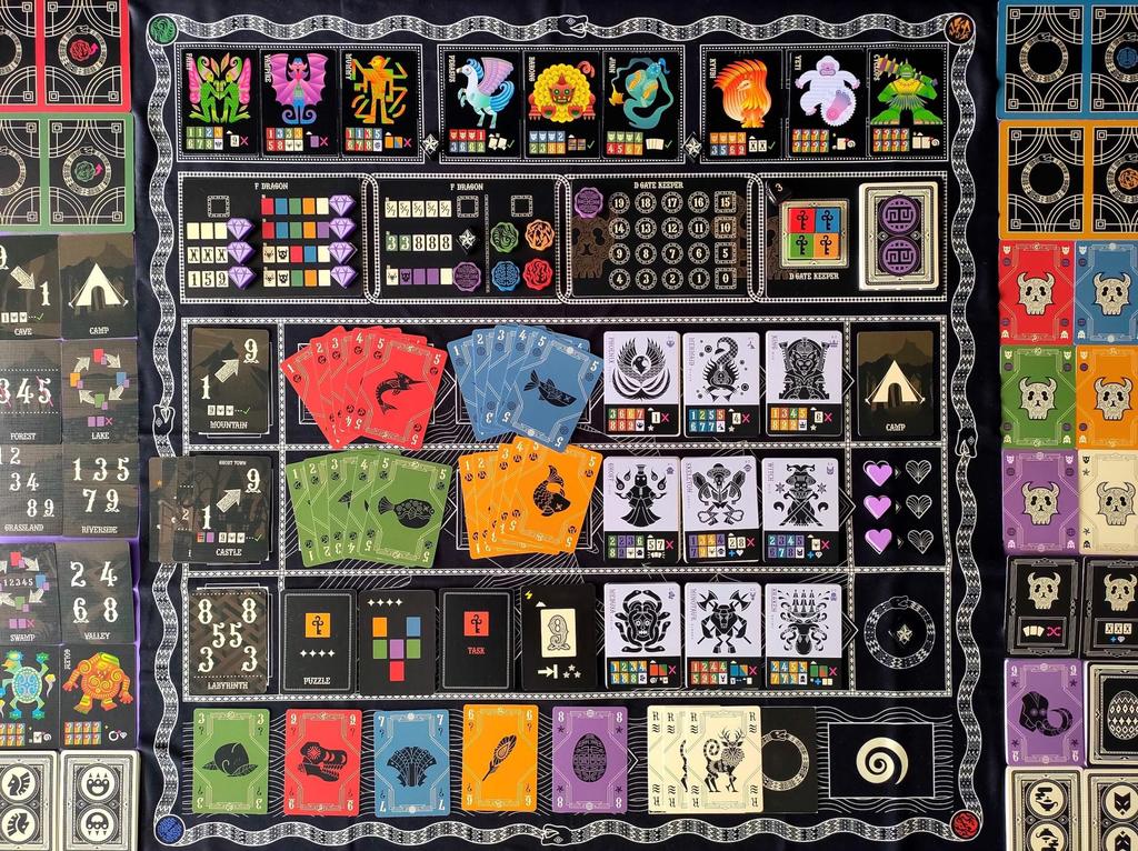 TRICKTAKERS ETERNAL DECKS Cooperative Card-Placement Board Game for 1-4 Players 30-40 Minutes Bilingual Instructions