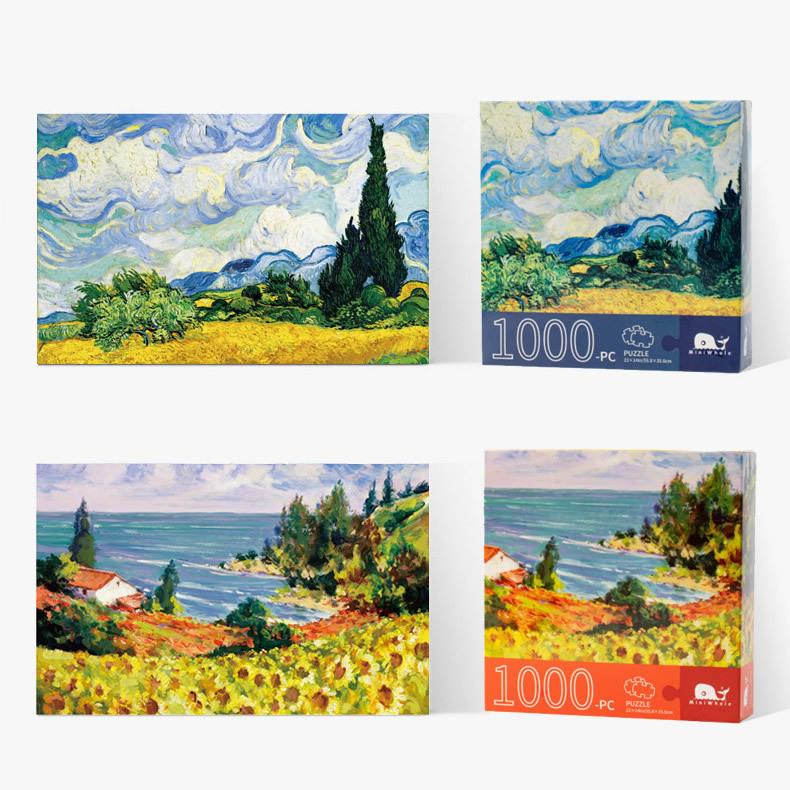 Exquisite Flat Puzzles 500 Pieces 1000 Pieces, Van Gogh Oil Painting Children'S Puzzles