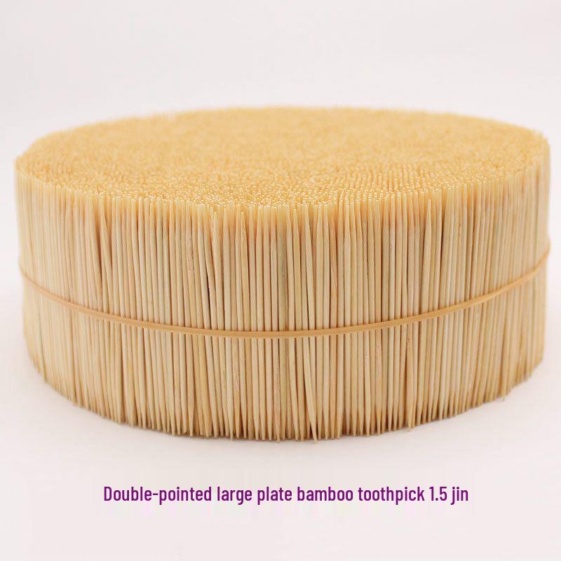 Jin Bamboo Toothpicks - Large Pack for Home Use, Disposable, Double/Single-Ended.