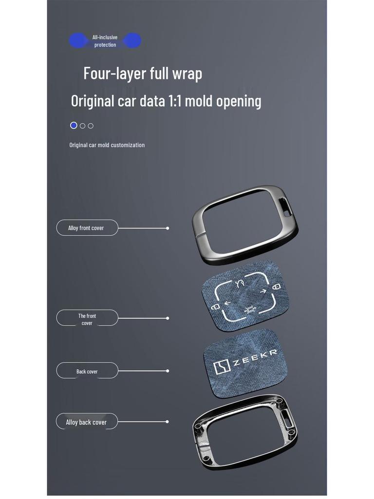 Metal Protective Case for ZEEKR 001 & 009 Electric Vehicle Key