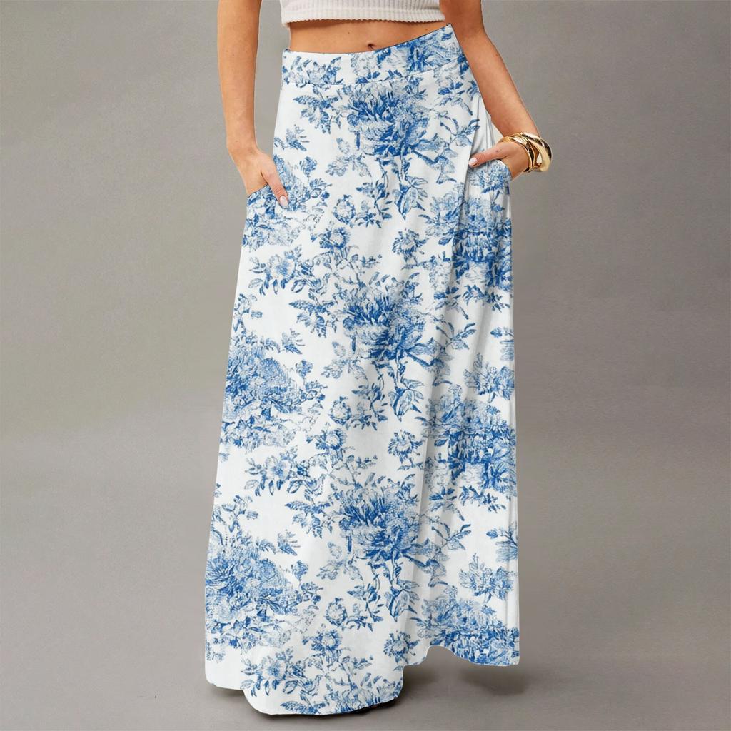 Women's Flowing Maxi Dress Regular Casual Summer Floral Print Bohemian  Skirt