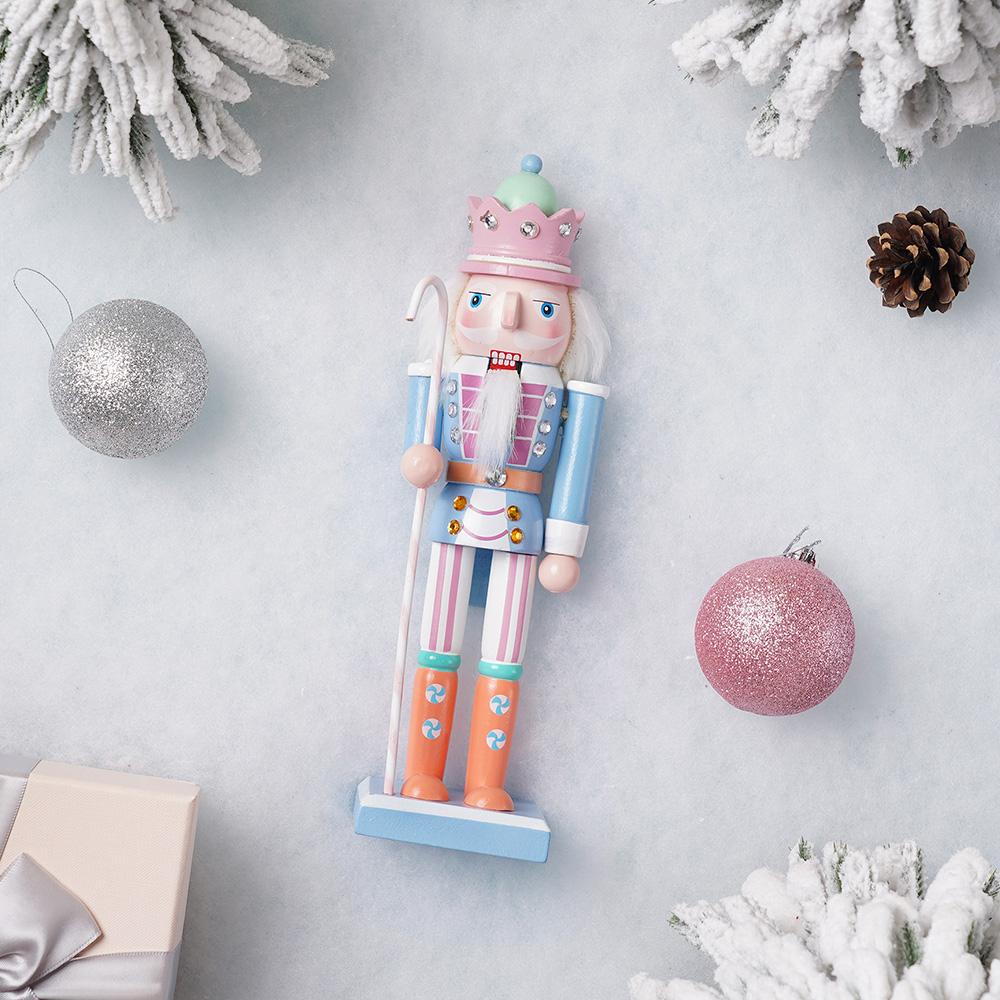 25cm Makronen Nussknacker Süßigkeiten Soldat Holz Niedliche Statue Handgefertigt Bunt Bemalt Niedliche Puppe Heim-/Büro-Weihnachtsdeko Weihnachtsgeschenk