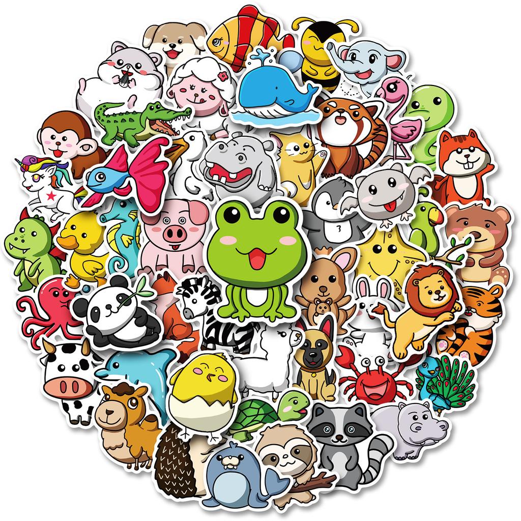 300 Small Animal Stickers for Children's Cute Student Stationery Suitcase Stickers