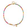 1Pc Colorful and Cute Girl Necklace - Fashionable Beaded Necklace for Female Teen Girls, Handmade Letter Necklace Christmas Jewelry Gift