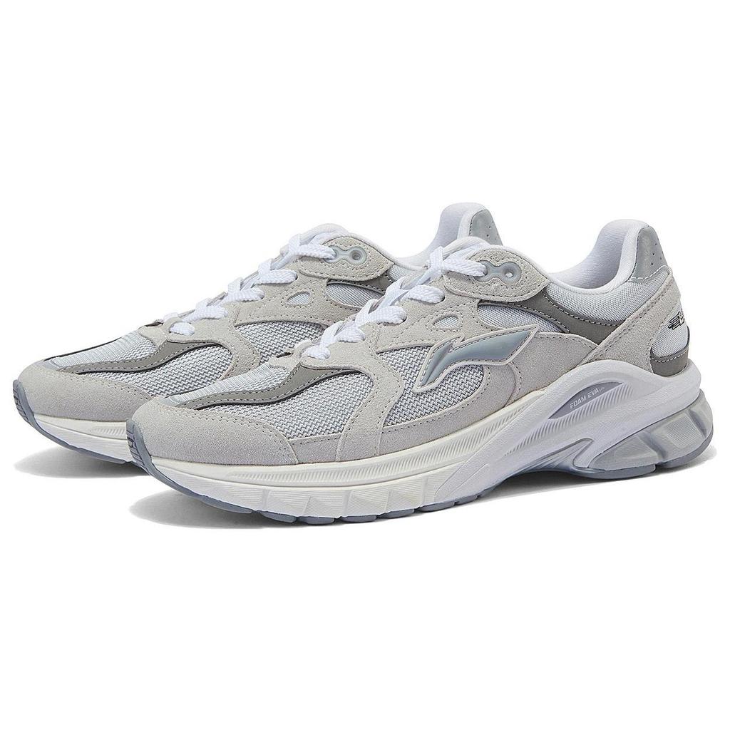 Li Ning Furious Rider Runner Comfortable Abrasion Resistant Low top Casual Shoes Women's Gray AZGT012-2