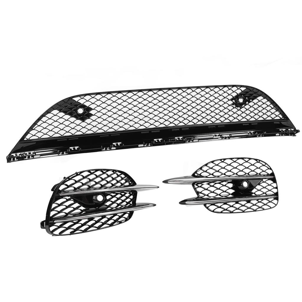 Glossy Black Front Bumper Under Grille Fog Grille Trim Kits 2228857100 S Class W222 Sedan Line 2018-2020