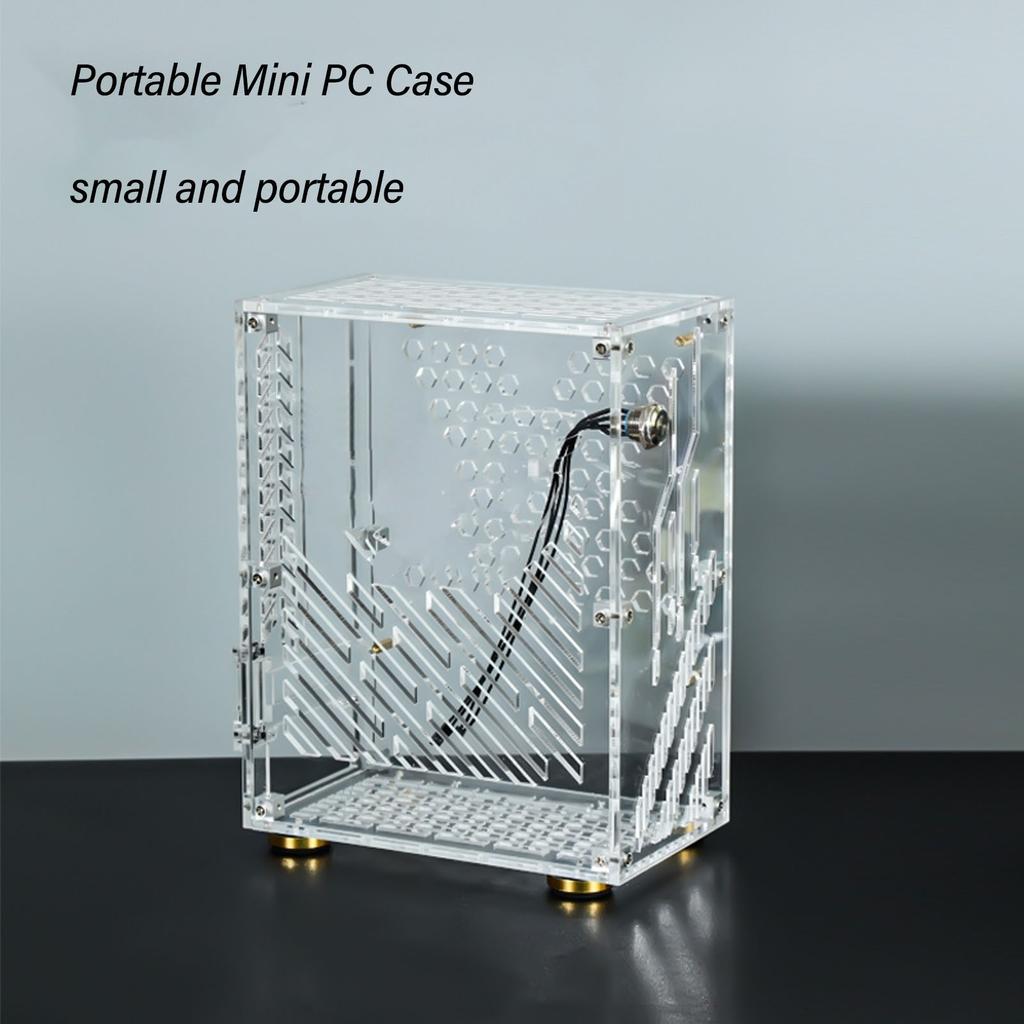 Carcasă ITX 4.3L Panou Acrilic Transparent Răcire 360 Grade Tampoane de Protecție pentru Picior Carcasă PC pentru Sursă 1U SSD 2.5 inch