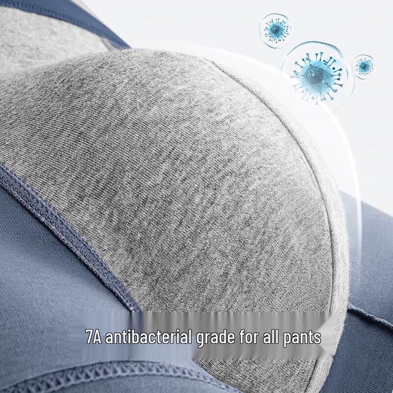 Jianjiang Men's 7A Antibacterial Pure Cotton Boxer Briefs (3-Pack)