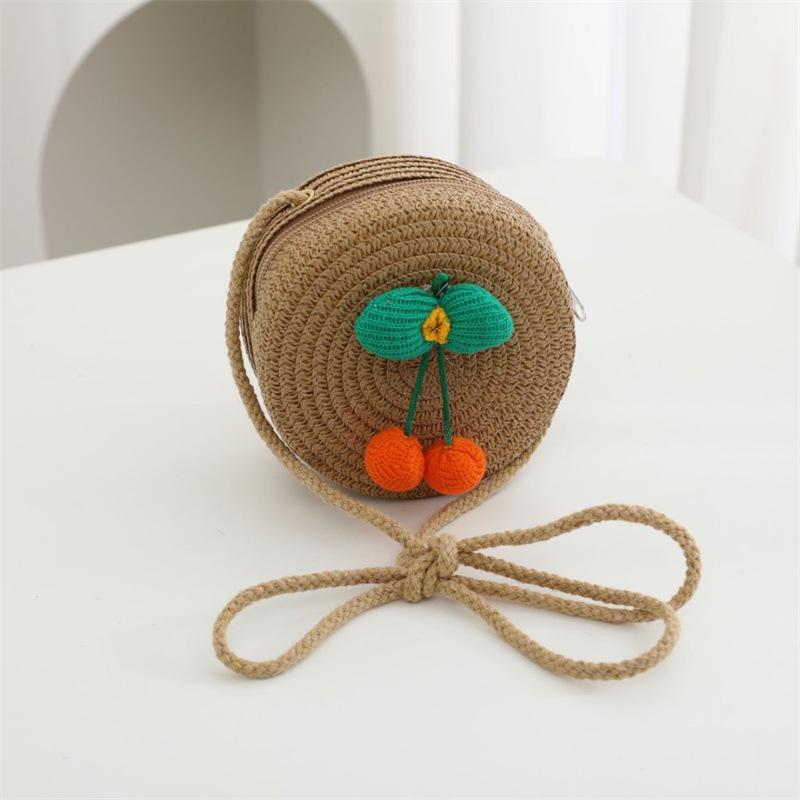 1Pc New bag cute ins messenger bag summer children's diagonal straddle bag change bag flower mini straw bag shoulder