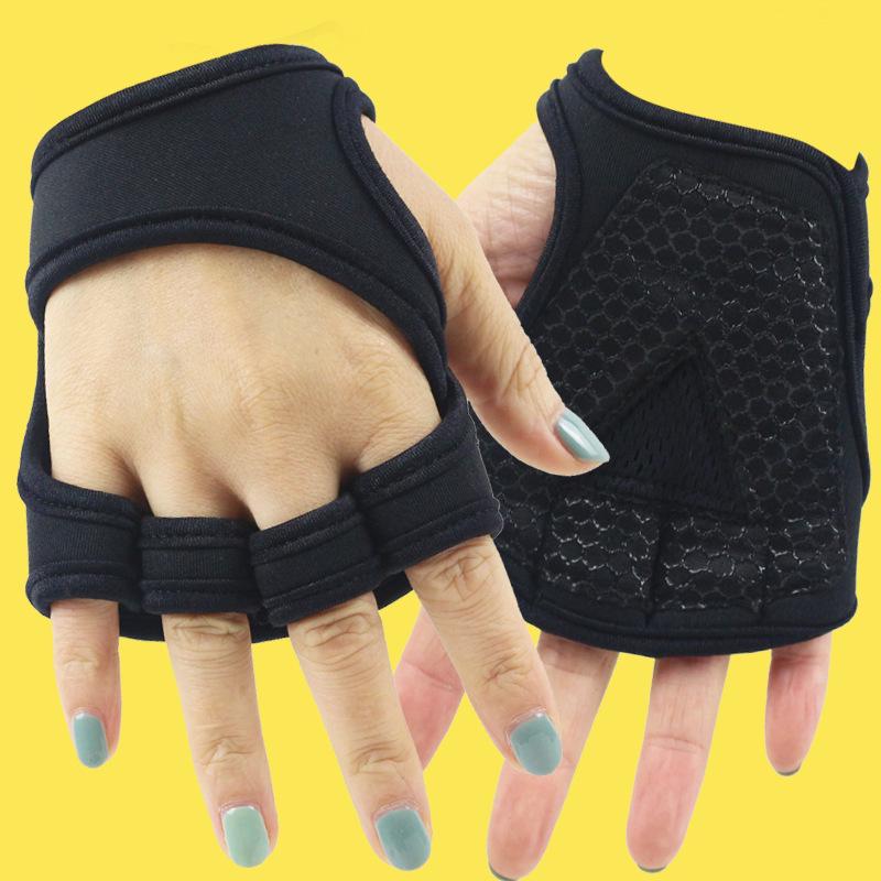 Unisex Half-Finger Fitness Gloves with Grip Straps for Pull-up, Dumbbell, Deadlift & Barbell Support